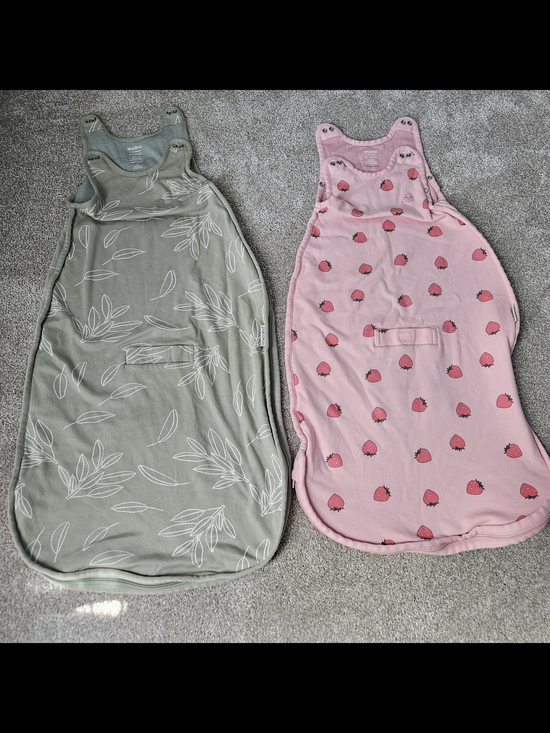 Woolino Other - Woolino Sleepsack Bundle, Green Leaves & Pink Strawberries